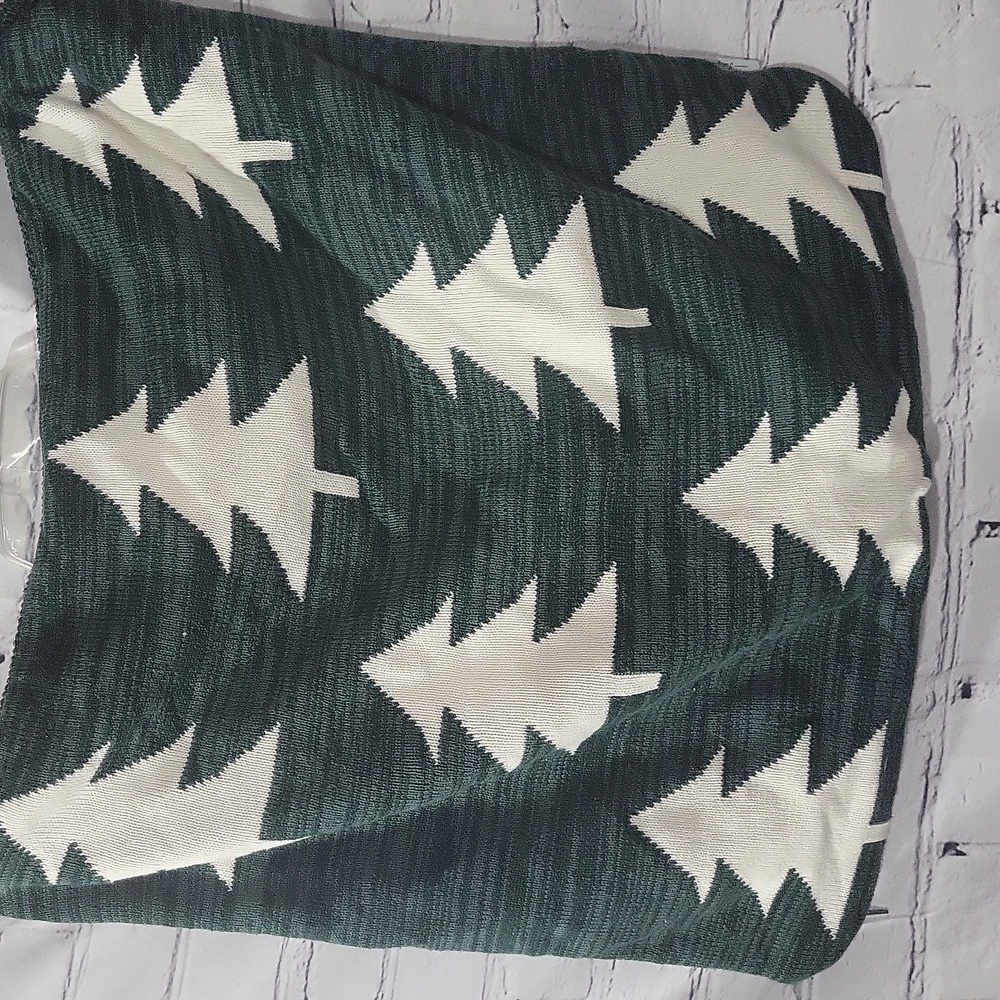 Balsam & Fir Green and White Tree Patterned Pillow Case Throw Pillow